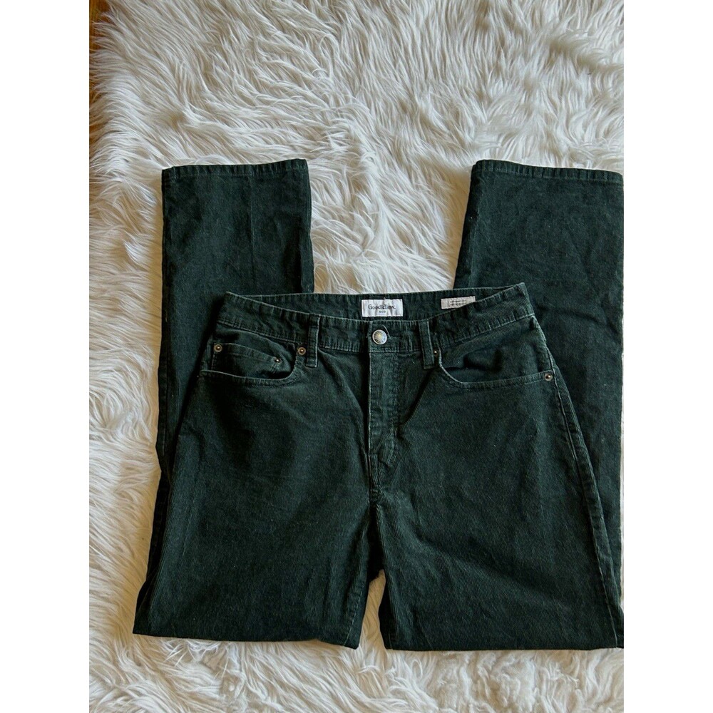 Goodfellow & Co Men's Green Corduroy Straight Fit Pants 34 Stretch 5-Pocket